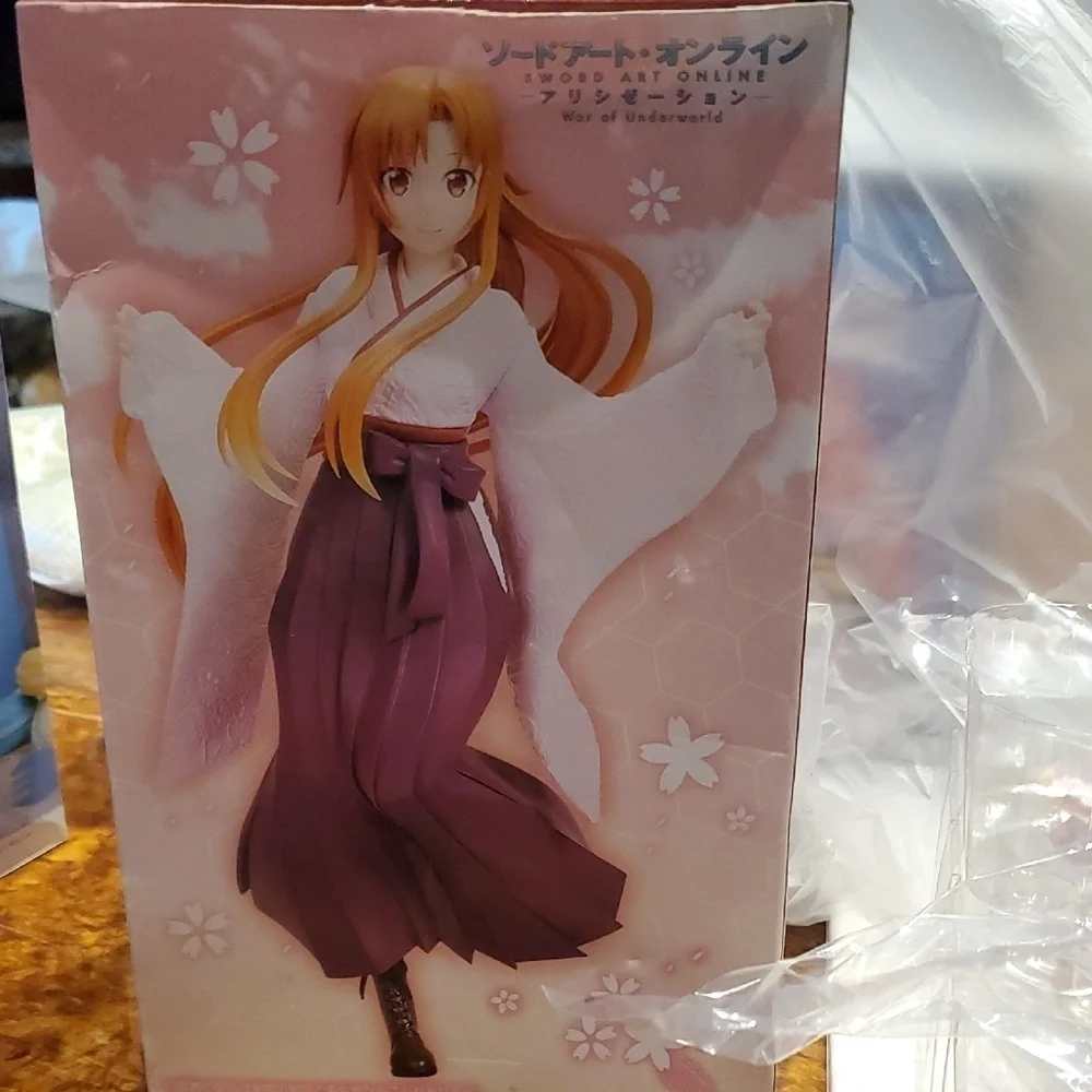 Anime Character Figurine with Pink and Purple Kimono